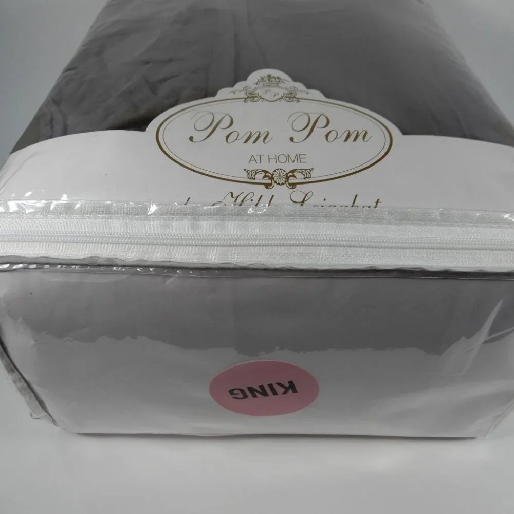 POM POM at HOME Rowan Crinkled Cotton Duvet Cover Set KING Midnight NEW $345